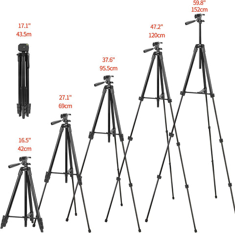 Digitalboy Basics 60-inch Lightweight Camera Mount Tripod Stand with Bag, 1/4