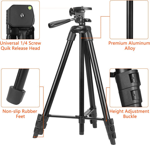 Digitalboy Basics 60-inch Lightweight Camera Mount Tripod Stand with Bag, 1/4