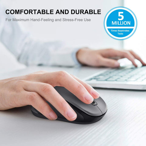 Digitalboy 2.4G Wireless Mouse for Laptop, Ergonomic Computer Mouse with USB Receiver and 3 Adjustable Levels, 6 Button Cordless Mouse Wireless Mice for Windows Mac PC Notebook